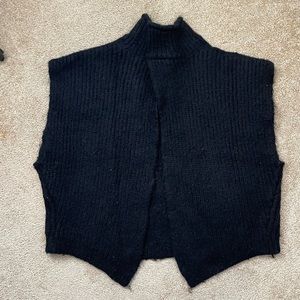 Black open sweater. A New Day.